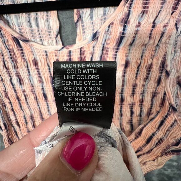 NWOT Torrid Pink Tie Dye Stripe Sleeveless Smocked Babydoll Tank Top Size 1 - Picture 6 of 14